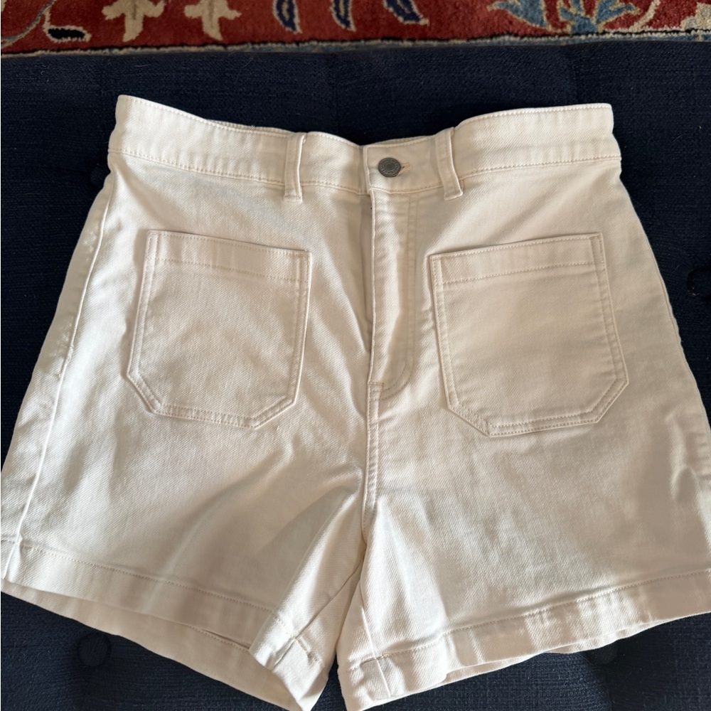 Faherty Cream High Waist Shorts